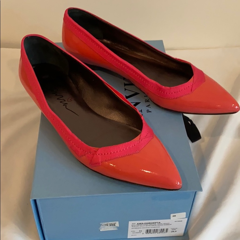 Lanvin pink ribbon detail flats